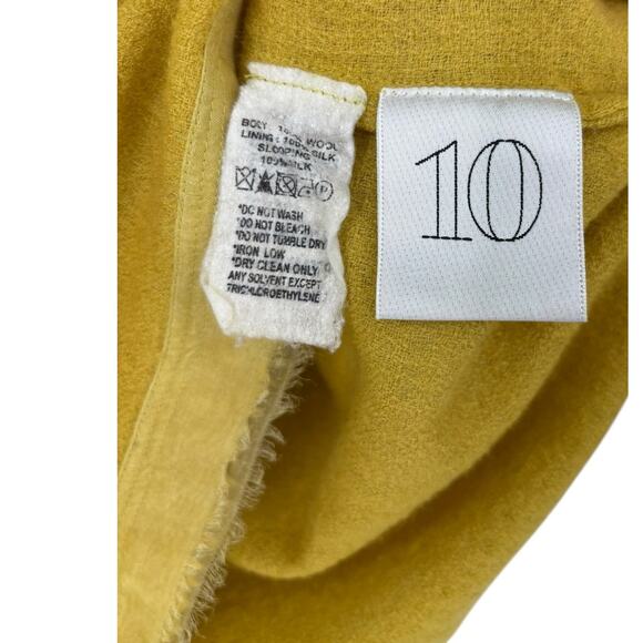 Lerario Beatriz 100% Wool Dolman Sleeve Top Chartreuse Size 10 Lagenlook Modern - Picture 7 of 10